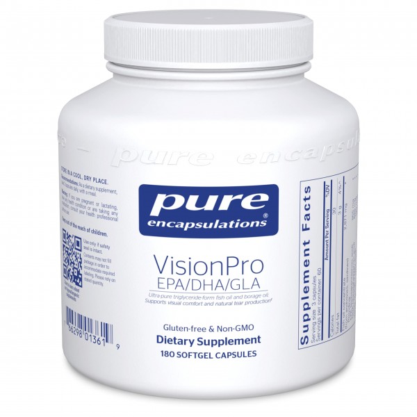 Pure Encapsulations VisionPro EPA/DHA/GLA | Supports Natural Tear Production and Retention of Eye Moisture* | 180 Softgel Capsules