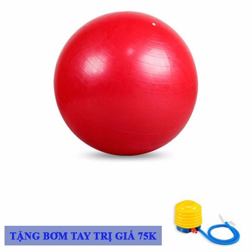 Bóng tập yoga da trơn đường kính 75cm + tặng kèm bơm mini