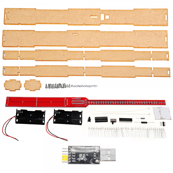 WangDaTao HU-007 32-bit Rocker Making Kit Electronic DIY Soldering Parts 51 Single-chip LED Flashing Light Stick