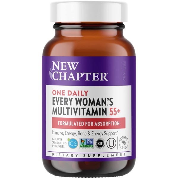 New Chapter Multivitamin for Women 50 Plus + Immune Support - Every Woman's One Daily 55+ with Fermented Probiotics + Whole Foods + Astaxanthin...