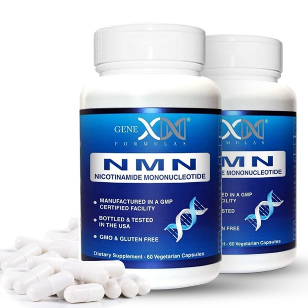 GENEX Formulas NMN Nicotinamide Mononucleotide Supplements 250mg (2 Pack) - 99% Pure Shelf Stabilized NMN Supplement Capsules for Increased NAD Lev...