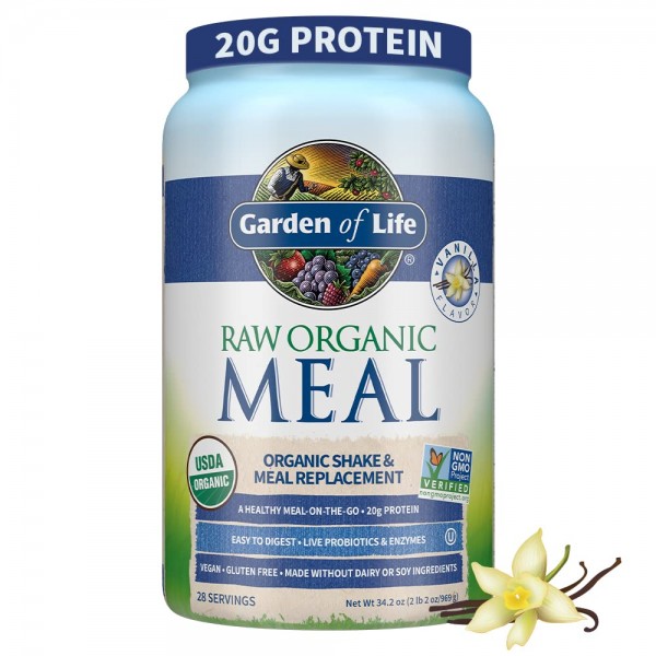 Garden of Life Vegan Protein Powder - Raw Organic Meal Replacement Shakes - Vanilla - Pea Protein, Greens and Probiotics for Women and Men, Plant B...