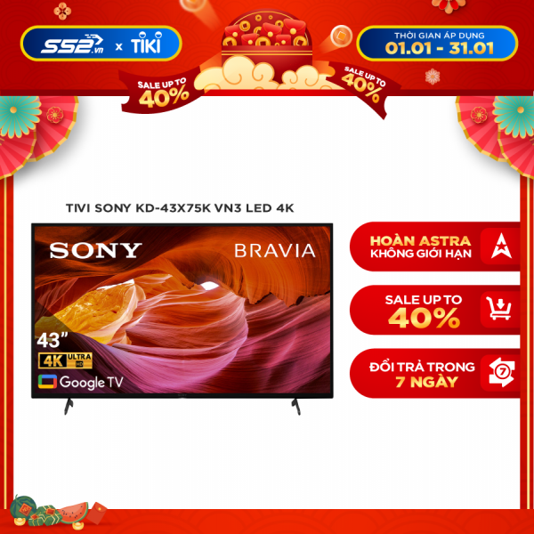 Google Tivi Sony 4K 43 inch KD-43X75K - Model 2022