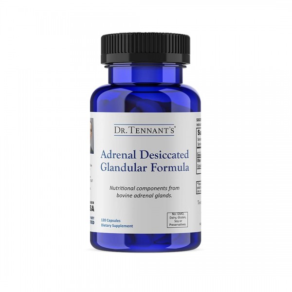 Dr. Tennant's Adrenal Desiccated Glandular Formula, Help Cortisol Production & Stress Management, Promotes Endocrine Health, Immune & Cellular ...