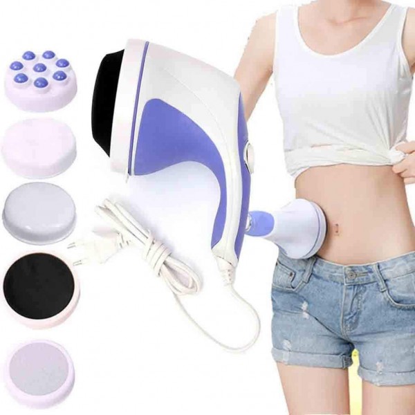 LLKJT 5 in 1 Full Relax Tone Spin Body Massager 3D Electric Full Body Slimming Massager Roller Cellulite Massaging Device,Blue