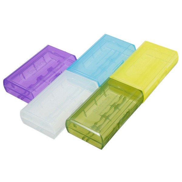 1/2X Plastic Dual Sleeve Cover Case Storage Box for 18650 /16340/CR123A Battery