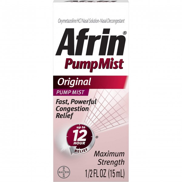 Afrin Original Maximum Strength 12 Hour Nasal Congestion Relief Pump Mist - 15 mL (pack of 3)