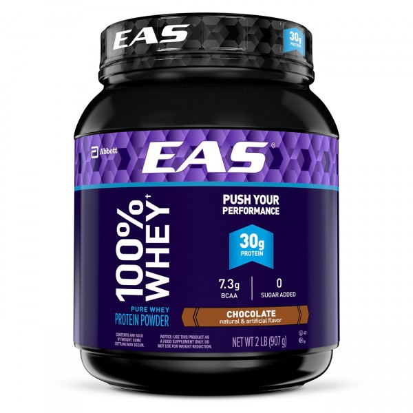 EAS 100% Pure Whey Protein Powder, Chocolate, 2 lb (Packaging May Vary)