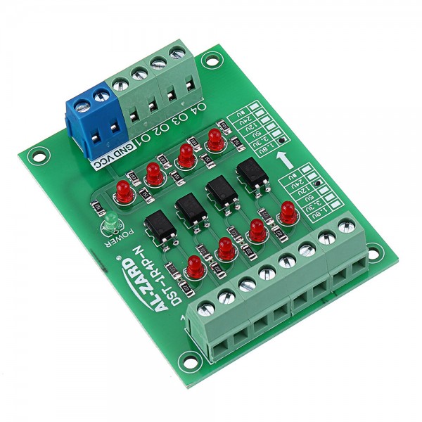 12V To 1.8V/3.3V/5V/24V 4 Channel Optocoupler Isolation Board Isolated Module PNP Output PLC Signal Level Voltage Conver