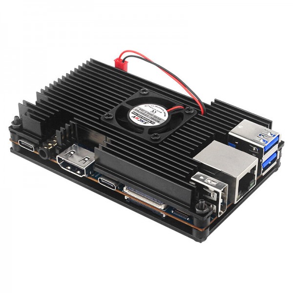 Orange Pi5 Aluminum Alloy Case Cooling Radiator with Heatsink Fan Protection Box for Orange Pi 5