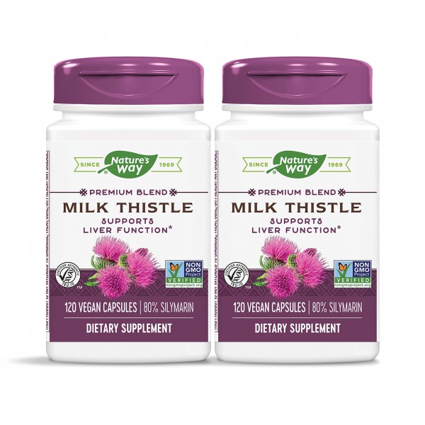 Nature's Way Standardized Milk Thistle 80% Silymarin per serving, TRU-ID Certified, Non-GMO Project Verified, Vegetarian, 120 Vegetarian Capsul...