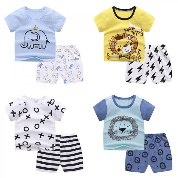 Bộ 2 Món Đồ Ngắn Tay Cho Trẻ Em I Love Daddy & Mummy Bộ Quần Áo Bé Trai Bé Gái Quần Áo Hoạt Hình Làm Từ Cotton 6-36 Tháng Tuổi