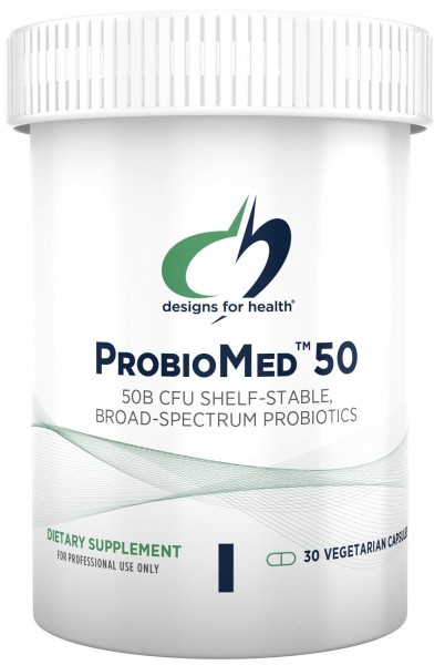 Designs for Health ProbioMed 50 Probiotics - Shelf Stable 50 Billion CFU Probiotic Supplement for Adults - 10 Strains for Digestive Health + Immune...