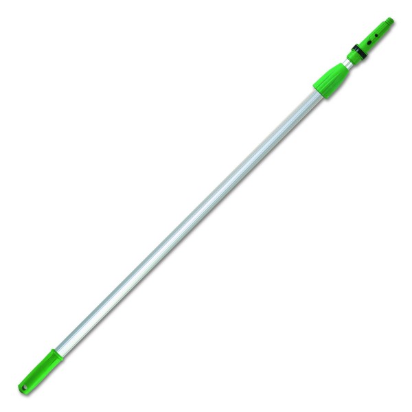 Unger EZ400 Opti-Loc Aluminum Extension Pole, 13ft, Two Sections, Green/Silver