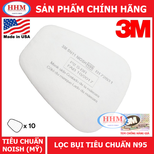 Tấm lọc bụi 3m 5n11 - 10 miếng - chính hãng 3m