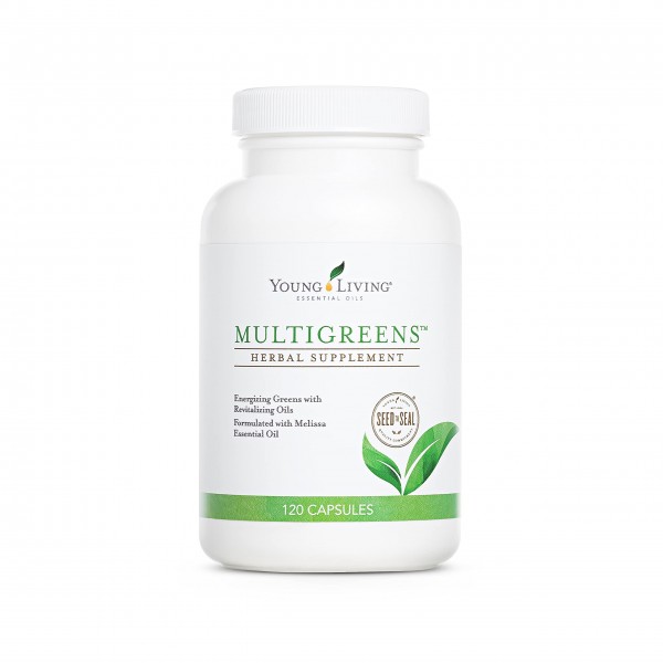 Young Living MultiGreens - Herbal Supplement - formulated with Melissa Essential Oil - 120 Capsules