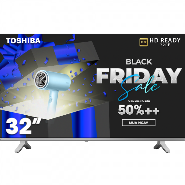 Android Tivi TOSHIBA 32 inch 32V35KP, Smart TV màn hình LED HD - Loa 20W - Hàng Chính Hãng