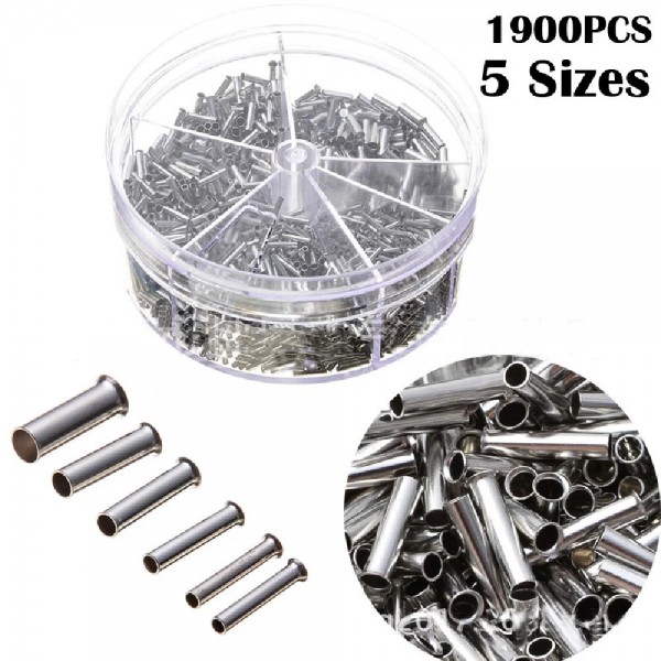 1900pcs Terminal Block Cold-Pressed Insulated Ferrules Terminal Block Cord End Wire Connector Electrical Crimp Sleeves