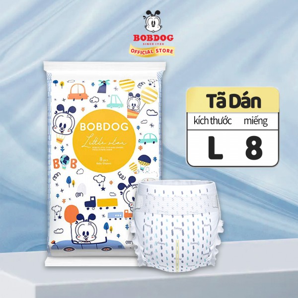 [Voucher giảm 30K] Tã/Bỉm Bobdog chính hãng Nghệ sĩ nhỏ Dán. Gói nhỏ L8/XL8 miếng. Gói lớn: S52/M50/L48/XL46/XXL44/XXXL36