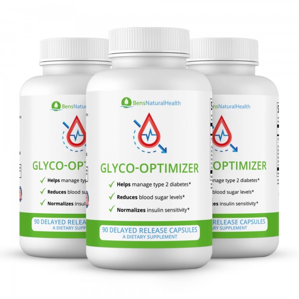 Glyco Optimizer Diabetic Support Formula, Natural Blood Sugar Support and Glucose Control, (3 Bottles) - Ben’s Natural Health