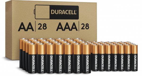 Duracell Coppertop AA + AAA Batteries, 56 Count Pack Double A and Triple A Battery with Long-Lasting Power for Household and Office Devices (Ecomme...