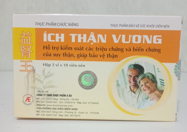 Thực phẩm bảo vệ sức khỏe viên uống ÍCH THẬN VƯƠNG - bảo vệ thận hạn chế biến chứng do suy thận ( hộp 30 viên)