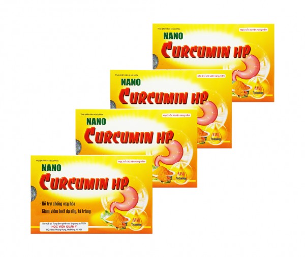 4 HỘP Nano Curcumin HP - Học Viên Quân Y - Giải Pháp Cho Người Bệnh Dạ Dày mới sản xuất hạn tới 2023